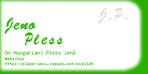 jeno pless business card